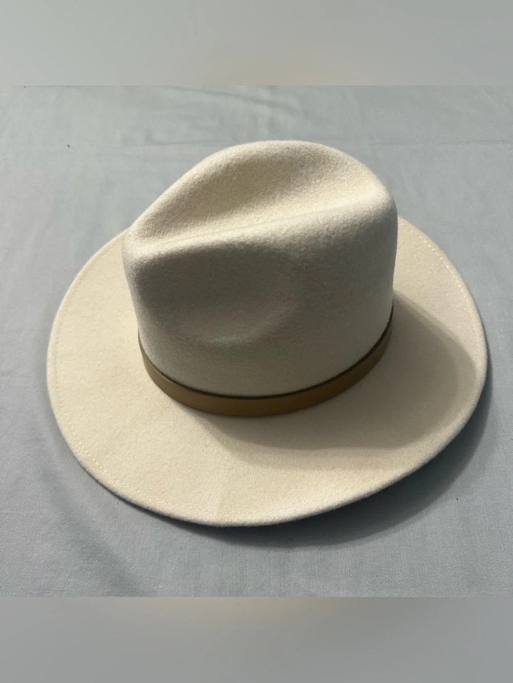Lack of Color Ivory Wool Rancher Hat Sz M 57cm Cream Teardrop Crown Flat Brim